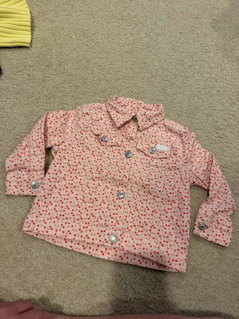 Pink Floral Button-Up Jacket